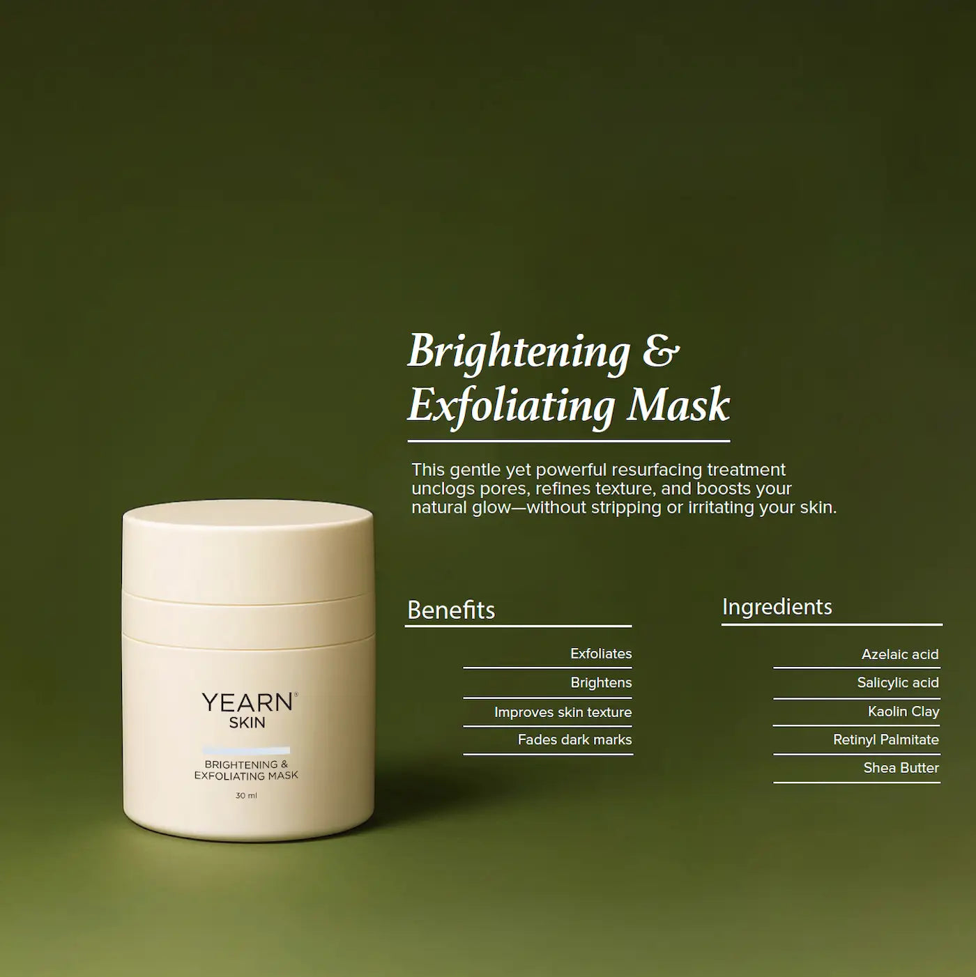 Brightening and Exfoliating Mask, 30 ml