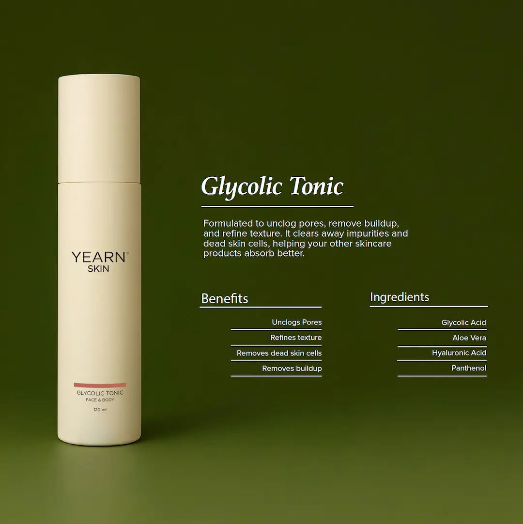 Glycolic Tonic | Exfoliator For Face and Body, 120 ml